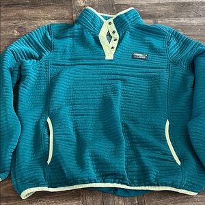 LL Bean Teal Pullover with Front Pocket